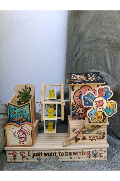 TrendTopic Wooden Wind-Up Toy, Gift Music Box