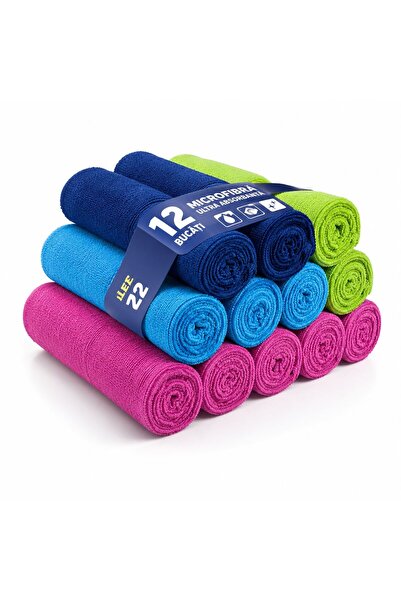 OEM Set 12 Lavete Premium din Microfibră, 30 x 30 cm, Ultra Absorbante, Curăț...