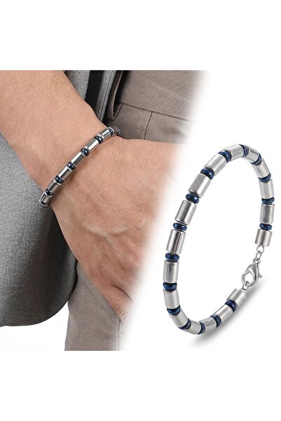 Mestore Pipe Silver Color Hematite Adjustable Steel Chain Bracelet 31682B10D7