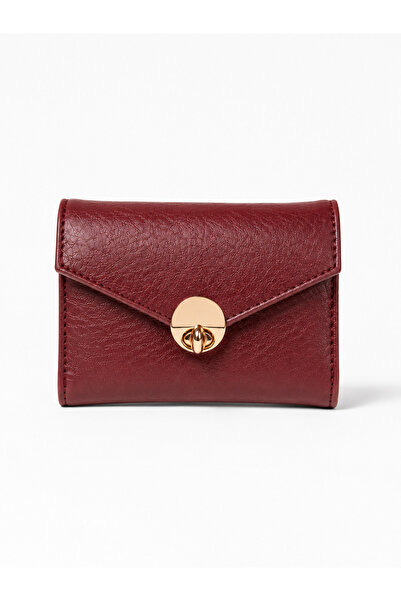 dericom Women's Burgundy Mini Lockable Stylish Compact Wallet Card Holder