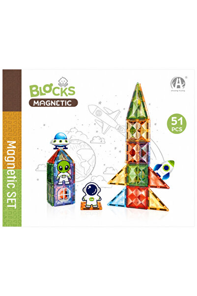 Bufnitel Joc magnetic Diamond - In spatiu 51 piese (7.5 cm)