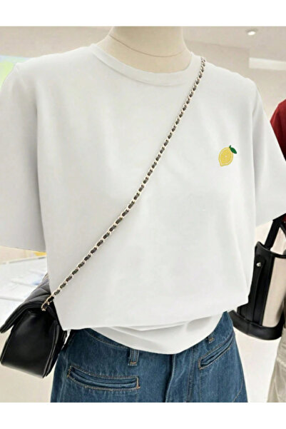 Pinterest Limon Baskılı Oversize Premium T-Shirt