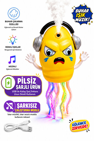 Realx Oyuncak Dans Eden Ahtapot Kali Buhar Çıkaran Müzikli Işıklı Oyuncak