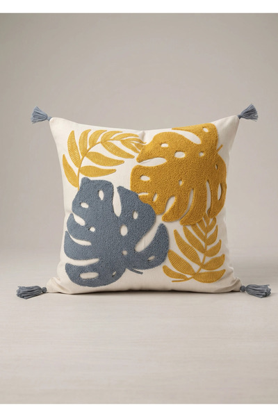 Comfort Craft Husă de pernă decorativă din pânză Buldan brodată Punch - 43x43 cm