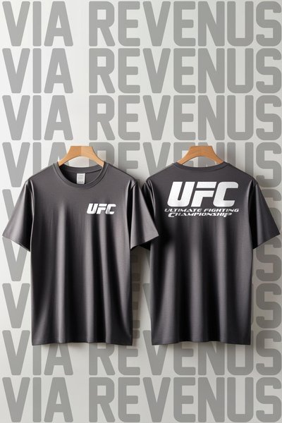 Vordevia Tricou unisex cu imprimeu UFC, 100% bumbac, croială lejeră