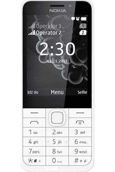 Nokia 230 Κινητό Τηλέφωνο Διπλής SIM με Πλήκτρα (Αγγλικό Μενού) Λευκό Ασημί