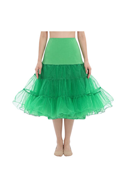 OEM Fustă Dama din Tul Tip Halter Cancan Anii 50 Vintage Elegantă Verde L