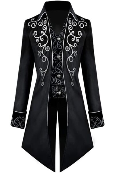 OEM Frac Bărbătesc Steampunk Gothic Vintage Elegant Confortabil Cald Negru S