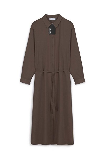 praye Summer Thin Linen Tunic Brown
