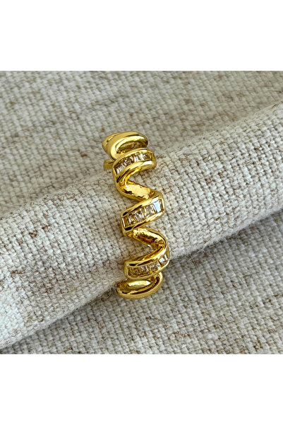 Gold Wave Taşlı Ayarlanabilir Yüzük