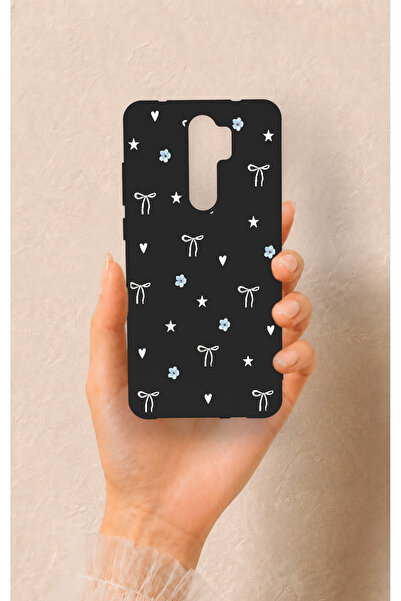 Vip Case Redmi Note 8 Pro Uyumlu Mini Fiyonk Siyah Desenli Silikon Kılıf
