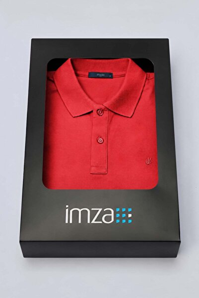 İmza Red Polo Collar Pique Short Sleeve Slim Fit Cotton T-Shirt 1011260169