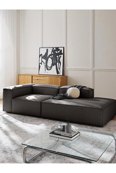 S Home Design Concept Frida Mini Dinlenme Puf Kanepe Köşe, Sağ Köşe, Keten An...
