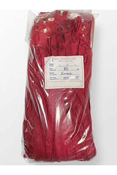 YFS Fermuar Type 10 Nylon Toothed Separated Zipper Red 80 cm 5 Pieces
