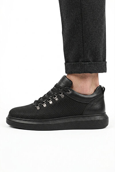 Zerenyus Zrc021 High Quality Textured Casual Men's Sneaker Black