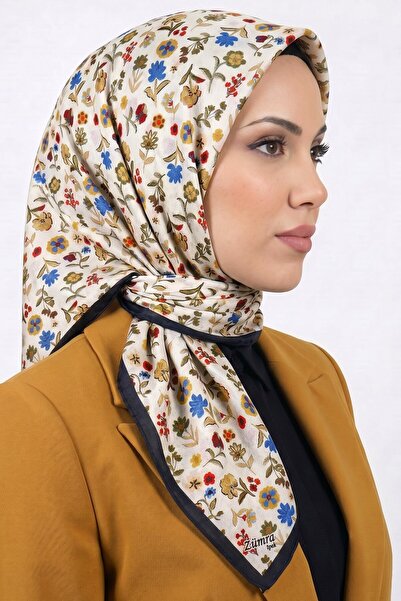 hadiora Women's White Floral Organic Cotton Soft Scarf