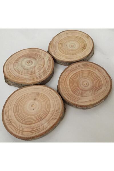 BFHOME Masif Bardak Altlığı 2 Adet 11 - 14 cm ahşap dekor