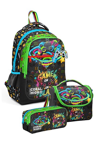 Coral High Set de ghiozdane triple pentru băieți, pentru școala primară - Imp...