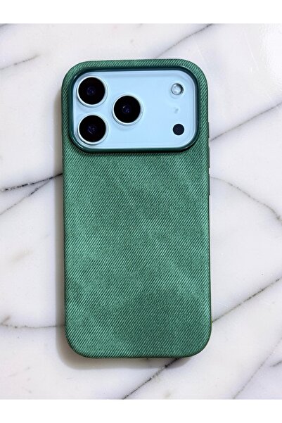 HYPERSOFT Iphone 17 Pro Max (6.9 inç) Uyumlu Kot Dokulu Denim Jeans Lux Magsa...
