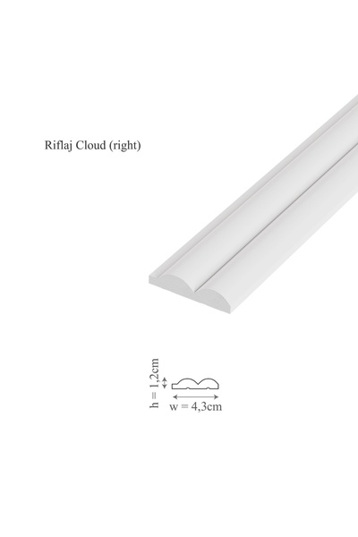 Manavi Profil dreapta riflaj decorativ 3D, Cloud R, 4.3x1.2x270 cm,