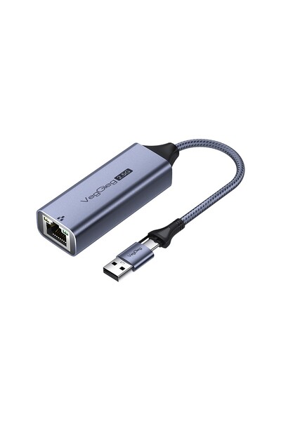 Veggieg محول شبكة USB-A و Type-C 2.5G جيجابت إيثرنت