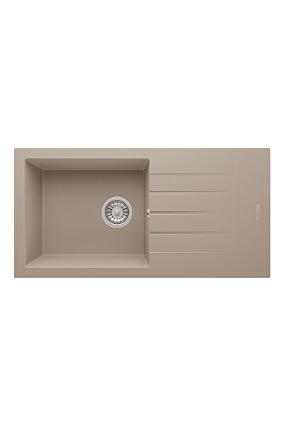 RealStone Assos 86 XL P011 Granit Evye 860x435 mm Tek Göz Damlalıklı Mutfak E...