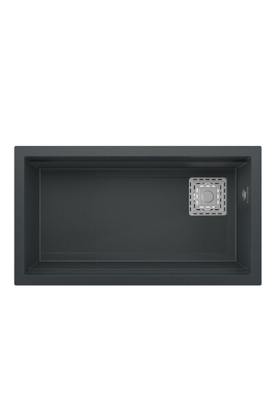 RealStone Almina Granit Evye 755x470 mm Fonksiyonel Mutfak Evyesi - Almila Siyah