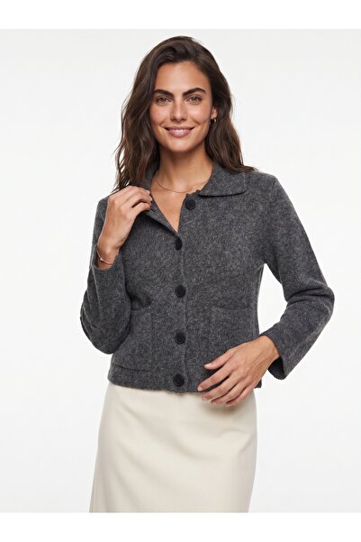 ONLOOX Anthracite Flexible Textured Acrylic Blend Long Sleeve Standard Fit Po...