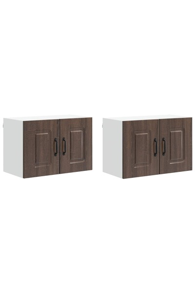 vidaxl Dulap de bucătărie Kalmar 2 pcs Stejar închis 60 x 31 x 40 cm
