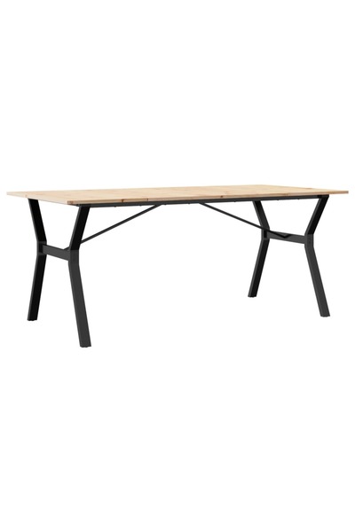 vidaxl Masă de bucătărie, cadru Y, 180x90x75cm lemn masiv pin și Oţel