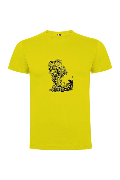 iLovePrints Grim Radio Skull Ink Tshirt