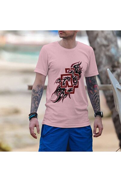 iLovePrints Abstract Tribal Design with Red Geometric Patterns Tshirt