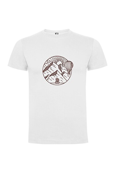 iLovePrints Mountain Balloon Illustration Tshirt
