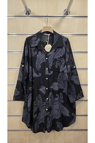 Park Moda Tunic Shirt Dress 100% Cotton Shawl Pattern