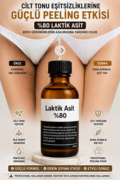 Puredermine %80 laktik Asit Bikini Bölgesi, Diz, Dirsek, Koltuk Altı, Sırt ve...