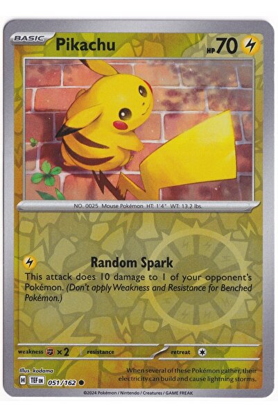 Pokemon Pikachu [Reverse Holo] 051/162 - Temporal Forces - Kartı (Mint)