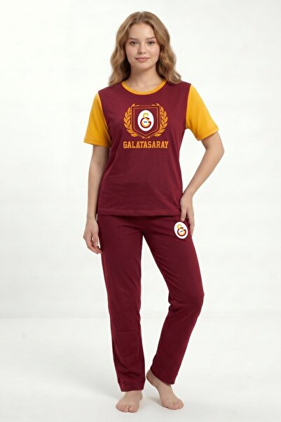 Galatasaray Originalni licencirani ženski pidžama set sa kratkim rukavima i o...