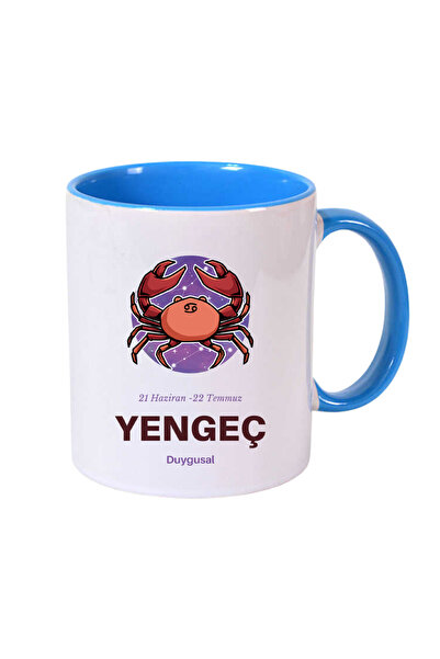 CERCİBAZAAR Crab Sign Themed Special Design Porcelain Mug – 300 ml Stylish Mu...