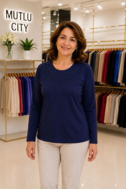 Mutlu City Women's Classic Combed Cotton Blouse for Middle-Aged and Older Wom...