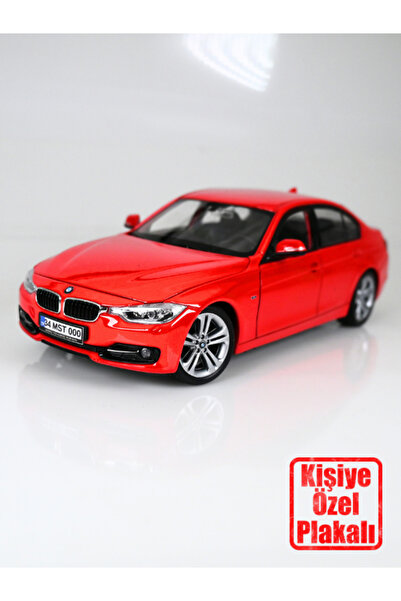 bebeym Bmw 335i 1:24 Ölçek Metal Araba - Kişiye Özel Plakalı Kırmızı