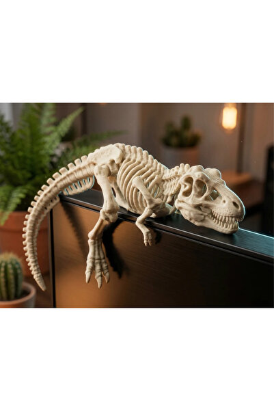 SZD Design Monitör ve Ekran Üstü Dekoratif T-Rex Dinozor İskeleti Figürü