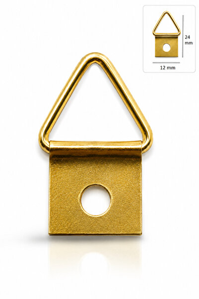 Varalli Üçgen Gold No:2 Tablo Çerçeve Pano Askı Aparatı 25 Adet ( Vida Hediye...