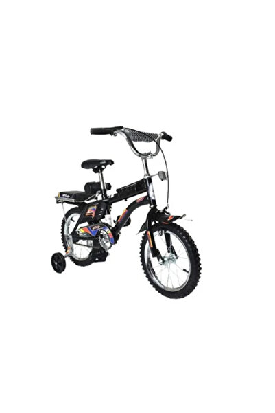 Leno 16 Inch Bicycle With Knee Brake and Supporting Wheels - Black