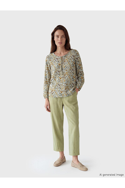 LC Waikiki Timeless Clothing & Timeless Choices Women's Linen Blend Pants wit...