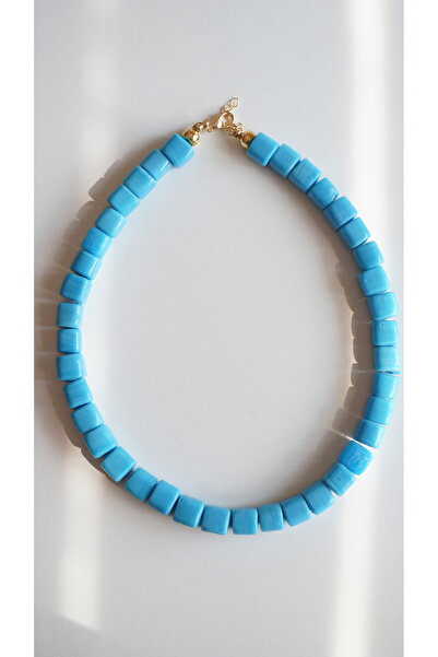 Gia Jewelry Mavi Bodrum Boncuk Kolye 45cm