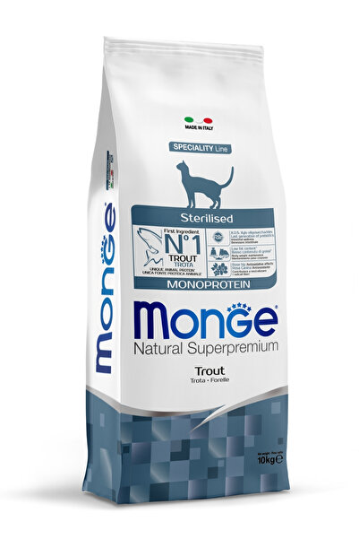 Monge Sterilised Tek Proteinli Alabalıklı Kısırlaştırılmış Kedi Maması 10 Kg