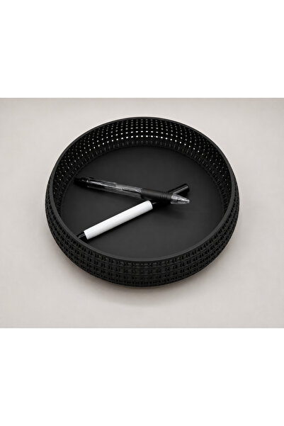 Marka InkyPunky Rattan Desenli Dekoratif Tepsi 20 cm