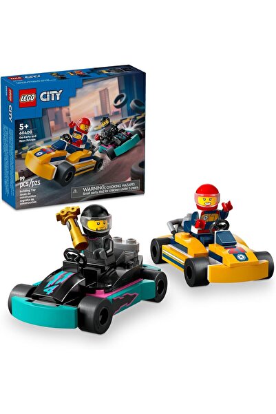 LEGO City Go-Karts and Race Drivers Toy Playset, 2 Driver Minifigures, Racing...