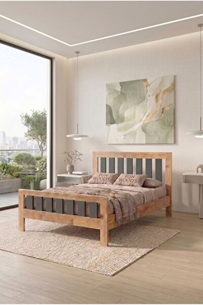 EGN WOODS Modern Atlantik Çam MDF Karyola - Tek ve Çift Kişilik Yatak Ölçü Seçenekleri - Farklı Renk Alternatifleri