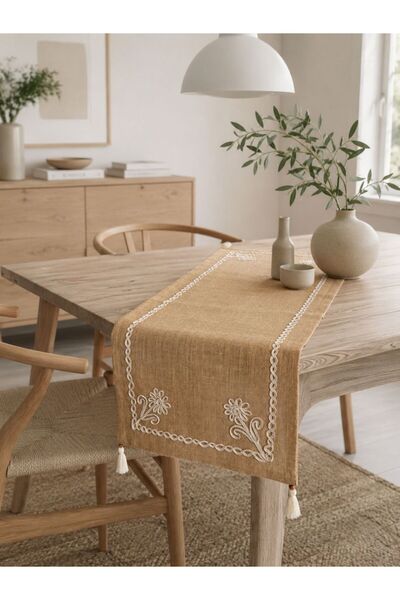 Buldan CSN Tekstil papatya motif jüt runner